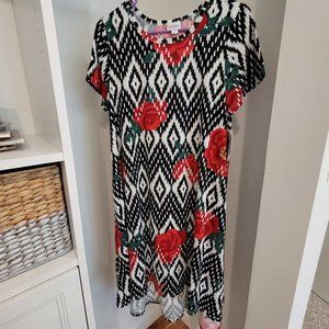 LulaRoe Carly Hi Lo Dress Southwest Roses NWT